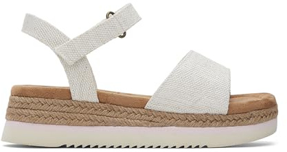 TOMS Girls Diana Wedge Sandal, Natural Yarn Dye, 13.5 UK Child