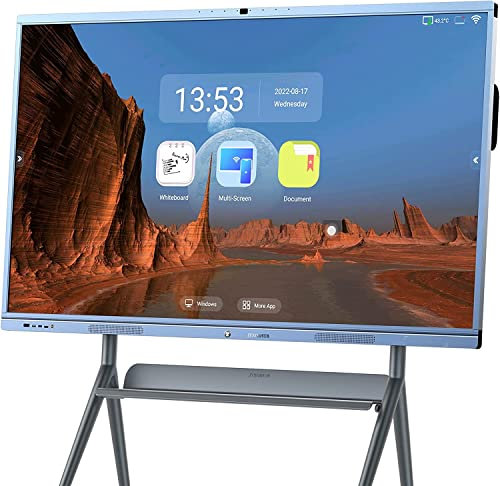 JYXOIHUB Schermo piatto interattivo da 65 pollici 4K con fotocamera e microfono array, display touch ultra HD, Windows+Android sistema operativo（ufficio、Scuola）