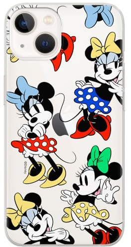 ERT GROUP mobile phone case for Iphone 13 MINI original and officially Licensed Disney pattern Minnie 076 optimally adapted to the shape of the mobile phone, partially transparent