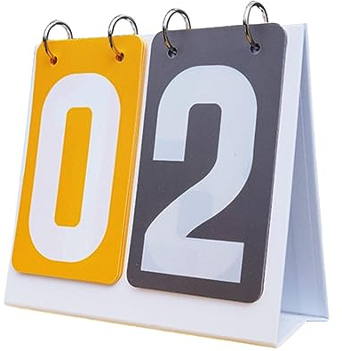 Baoblaze Sport-Anzeigetafel, Punktezähler, 2-stellig, tragbar, manuell, Punkte-Flip-Karten, Punktetafel, Flip-Zahlen-Anzeigetafel für Baseball, Fußball, gelbgrau