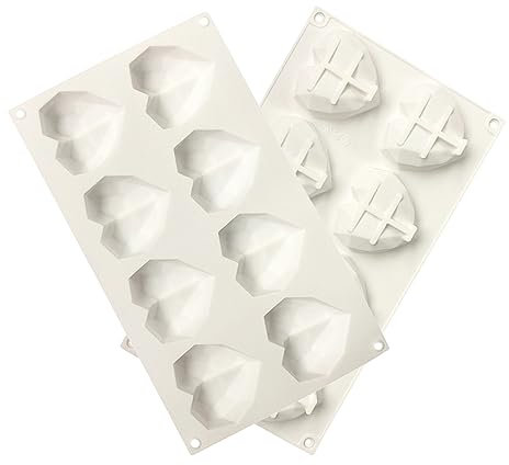 2 Stücke Pralinenform Diamant, Herzform Silikon, Kuchen Herzform, Geeignet für die Herstellung von Mousse -Kuchen, Desserts, Schokolade (Herztyp)