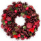 MIJOMA Weihnachtskranz Tannenzapfenkranz - Wunderschöne Winterliche Dekoration für Wand und Tür - Handgearbeiteter Adventskranz mit echten Tannenzapfen, künstlicher Tanne und Beeren (rot/grün)