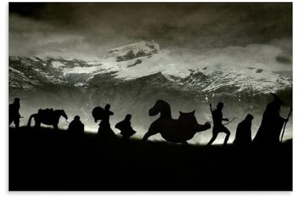 EKoKim Filmposter Herr der Ringe The Fellowship, dekoratives Gemälde, Leinwand, Wandposter und Kunstdruck, moderne Familienschlafzimmer-Dekoration, Poster, 20 x 30 cm