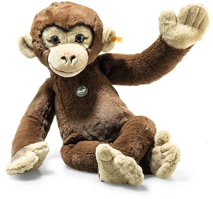 Steiff Kuscheltier Teddies for Tomorrow Jocko Schimpanse, Süßes Stofftier, Kinder, Jungen & Mädchen, Plüschtier 70 cm, Braun, 060465