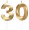 Geburtstagskerzen Zahlen 30, Gold Geburtstag Kerzen, 3D Tortendeko, Geburtstagskerze Kuchendeko für Geburtstag Party, Hochzeiten, Firmenfeiern, Jubiläen kuchen Dekoration, Birthday Candle Nummer 30