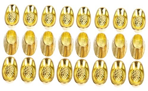 IMIKEYA 40 Pcs Lucky Money Desktop Ornament Iron Ingot Yuan Bao Statue Feng Shui Citrine Golden Ingot Feng Shui Mini Decor Small Ornament Solid Zinc Alloy Office Trinkets