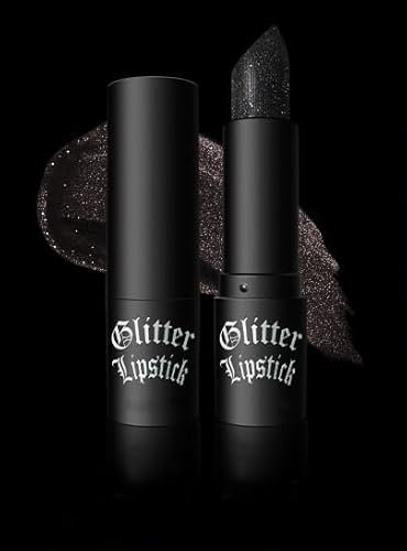 Glitter Lipstick Lip Gloss, Rot Lila Schwarz Langanhaltender Glitter Lip Stick Makeup Geschenk (6)