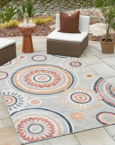 MY-RUG Outdoor Teppich wetterfest 100 x 160 cm, UV beständig & robust für Garten Terrasse, Balkon Küche & Wohnzimmer, kurzflor waschbarer Wohnzimmerteppich, Reed