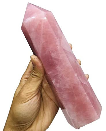 EKFBQBGW Raumdekoration Home Natural Rose Quartz Crystal Obelisk Wand Point Stone Natural Quartz Home Decor Polished Crafts (Size : 1301-1600g)