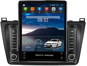 Auto-Stereo-Multimedia-Player für Ma-zda 6 GH 2007–2012, Auto-Audio-Receiver, 24,6 cm (9,7 Zoll), Doppel-DIN-Radio, Touchscreen mit Rückfahrkamera, unterstützt Bluetooth/4G/WLAN/SWC/Carplay