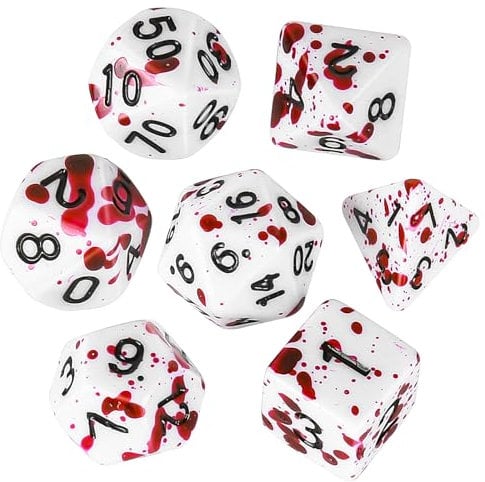 OriCraft D20 Red Dot Würfel DND Würfelset Realistische Halloween D20 Splatter Würfel Polyedrische Rollenspielwürfel Dungeons and Dragons Würfel