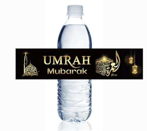 10 Umrah Bottle Labels, Zam Zam Bottle Labels, Hajj Bottle, Umrah, Hajj Gift Stickers, Decorations. (Umrah 1)