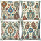 HOSTECCO Ethnische Kissenbezüge 50x50 cm 4er Set Türkischer Stil Kelim Kissenbezüge Tribal Dekorative Kissenbezüge für Sofa Couch