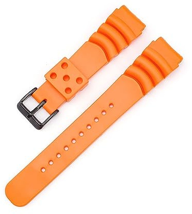 TVKSIPAR 20mm 22mm 24mm Plongée En Caoutchouc Bracelet De Montre Étanche Silicone Sport Poignet Bracelet Bracelet Bracelet Fit for Seiko Diver Scuba Fit for Casio(Orange B,20mm)