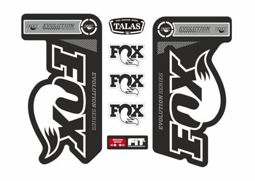 Fork/Suspension Replacement Decal Sticker Kit Compatibale for Fox Talas Evolution Series Factory Adhesive Set Black (Matte)