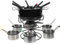 GREENADSCAPE Fondue Set Stainless Steel Cheese Melting Pot for Cheese Fondue Butter Warmer