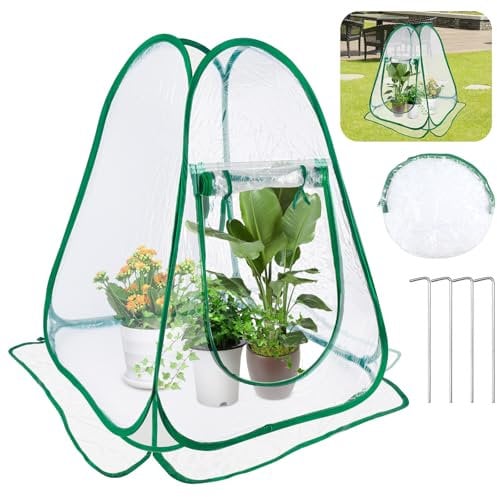 HGRGHH Invernadero Pequeño, Mini Invernadero Pop Up, Mini Invernadero Exterior, Invernaderos Transparentes para Exteriores PVC, Tienda de Campaña de Protección para Plantas (70 x 70 x 80 cm)