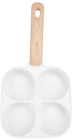 Luqeeg 4 Cup Egg Frying Pan, Faster Cooking, Aluminum Alloy Pancake Pan with Non Stick Family Breakfast Maker for Small Kitchen, Fried Egg Skillet for Eggs, Bacon, Steaks