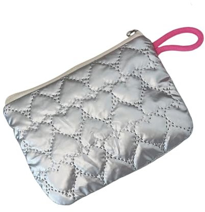 MEAKTSMI Gesteppte Silberne Aufbewahrungstaschen Modische Und Praktische Taschen Aus PU Für Den Täglichen Gebrauch Tragbare Designs Für Frauen