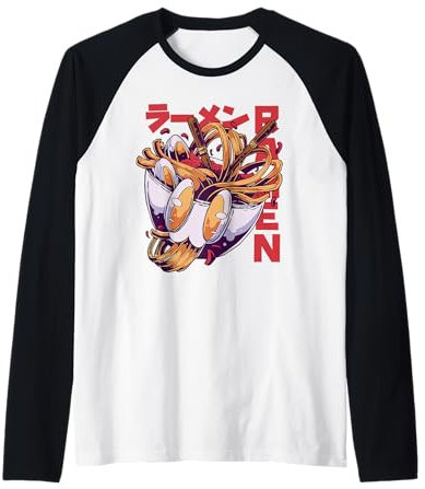 Bol à ramen japonais pour nouilles japonaises, manga, esthétique Manche Raglan