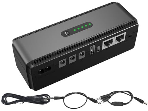 Pruojhw USV-Backup-Batterie,Kleine USV-Backup-Batterie - 10400 Mah Backup-Batterieversorgung, USV-Batterie-Backup, Kompakte Unterbrechungsfreie Batterieversorgung