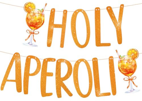 Aperol Deko Orange Girlande Banner,Aperol Deko Girlande Glitzer Wand Deko,Hängend Girlande Banner Anhänger Ornament,für Geburtstag JGA Sommer Strandparty Junggesellenabschied Fasching Karneval