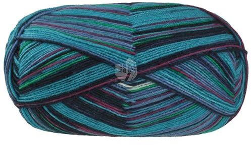 LANA GROSSA Meilenweit Caprese | Sockenklassiker, bedruckt und waschmaschinenfest | Handstrickgarn aus 80% Schurwolle & 20% Polyamid | 100g Wolle zum Stricken & Häkeln | 420m Garn FB 7034
