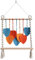 LMXRYPD Wandschienen Regalsystem, Boho-Wandregal für Pflanzen, Aufbewahrungsregal aus Holz, mit Handgefertigten Gewebten Blättern, Dekoration für Mädchenschlafzimmer(Orange)
