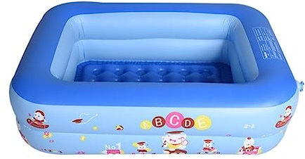 GOOPEEG Piscina Acqua Vasche Idromassaggio Gonfiabili Piscina Giardino Domestico Vasche Portatili da Viaggio Piscine Gonfiabili Esterni(Blue,130 * 85 * 50cm)