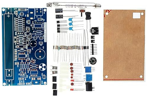 Cpolebev Geigerzähler-Kit zum Selberbauen, Zählermodul, Nuklearstrahlungsdetektor mit Ton- und Lichtalarm, Langlebig, Einfach zu Bedienen, Blau