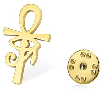 Amaxer Ankh Kreuz Auge des Horus Brosche Pin für Damen Herren altes ägyptisches Symbol Ankh Kreuz Brosche Pin Rucksack Abzeichen Hut Tasche Dekoration Zubehör