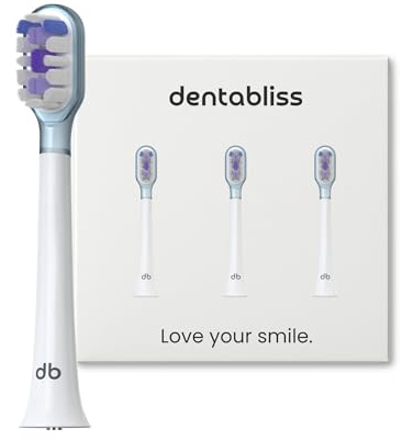 dentabliss® Ersatzbürstenköpfe – Aufsteckbürsten für Schallzahnbürste (Alpine Weiß, 3er Pack) – Bürstenköpfe passend für dentabliss® Osonic Elektrische Zahnbürste