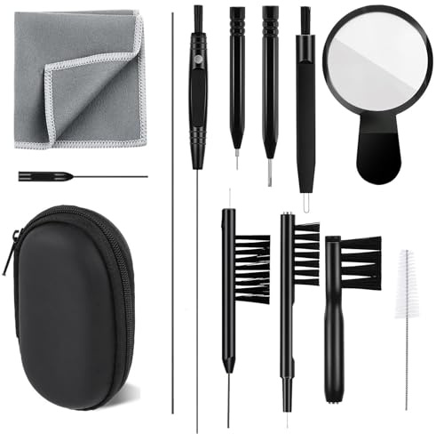 1 Set Hearing Aid Cleaning Kits with Tools, Brushes, Wire, Amplifier Cleaner and Case, Hearing Aid Cleaning Kit, Hearing Aid Accessories Gifts for Relatives and Friends