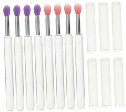 MUCKLILY 6 Stück Silikon Lippenpinsel mit Kappen Leichter Make Up Pinsel für Lippenmasken und Lidschatten Praktisch für Zuhause und Professionellen Salongebrauch