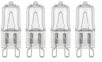 Easylight Halogenleuchtmittel 4 Stück - G9 25 Watt - warmweiß - H: 4 cm B: 1.5 cm - Ersatzbirne für Lavalampen - 4er Set Halogen Leuchtmittel