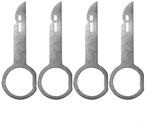 Drivstraw Car Stereo Removal Tool Set (4-Piece) – Metal Extraction Keys for, and Škoda Factory Single/DIN Radios – Compatible with OEM