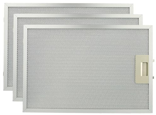 vhbw 3x Filter Metallfettfilter kompatibel mit Siemens LC 64 WA 221 | 64 BA 521, 64 WA 621, 64 WA 521 Dunstabzugshaube - 38,8 x 26,5 x 0,9 cm, Metall