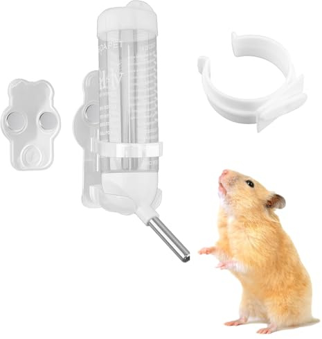SureFly Hamster Cage with Water Bottle & Stand, Large Habitat for Syrian Hamsters, Gerbils & Mice, Includes Deep Base for Bedding, Ventilation Design & Easy Clean Access, White