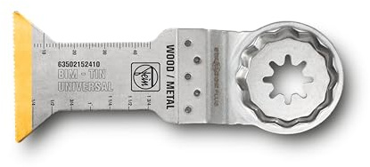 Fein E-Cut Bi-Metall Sägeblatt mit TiN-Beschichtung (60 x 44 mm, 3 Stück, Bis zu 4-mal längere Lebensdauer, Holz, Gipskarton und Kunststoffe, geschränkte Holzverzahnung für hohe Schnittqualität)