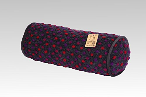 Nackenrolle Wolle Noppen anthrazit 42 cm x 14 cm