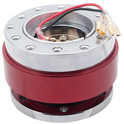 Car Steering Wheel Hub Adapter - MASO Universal Steering Wheel Quick Release Hub Adapter Snap Off Boss Kit (Red)