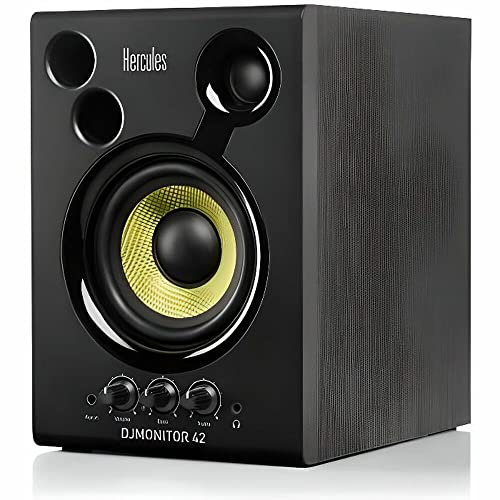 HERCULES DJ Monitor 42, Coppia di Altoparlanti Attivi per Monitoraggio da 20 watt RMS Ciascuno