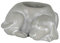 Classic Home and Garden Cement Buddies - Maceta para Interiores y Exteriores con Orificio de Drenaje, Perro Dormido, pequeña, Gris Natural, 7 Pulgadas