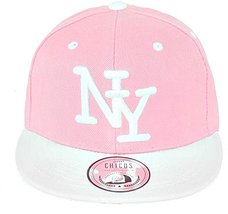 New Boy Girl NY New York süße Unisex Schwester Bruder Kindercap Hai Tiger Adler Prince Kinder Cap Snapback und Mütze 48-58cm Kopfumfang (One Size, Rosa-wht-wht)