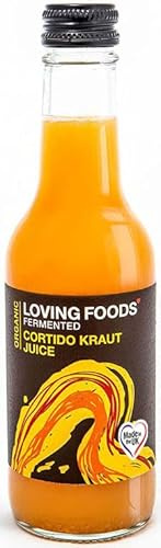 Loving Foods *Organic & Made in the UK* Cortido Kraut Juice (250ml) Raw, Unpasteurised & Bursting with Beneficial Live Bacteria (1 x Bottle)