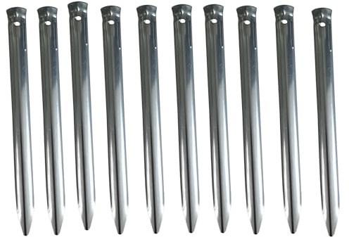 10er Pack Zeltheringe 22 cm Zeltnagel Erdnagel Hering aus verzinkten Stahl für normalen Boden (Wald, Wiese)