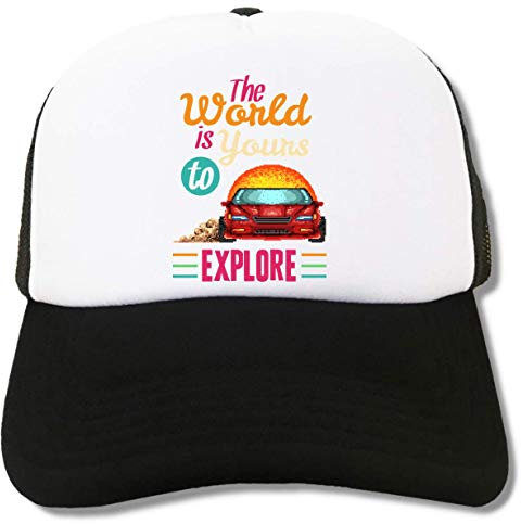 ATPRINTS The World is Yours to Explore Retro Driving Game Trucker Cap Baseball Hat