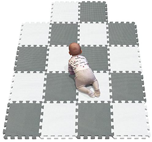 YIMINYUER® 18 Teilige (30cm×30cm×1cm Einzelstück), Puzzlematten Baby, Puzzlematte Spielmatte, Babys Puzzle Matten, Kinder Spielmatten R01R12G301018