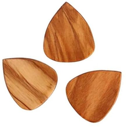Alnicov 3-teilige Holzgitarren-Picks, Holzgitarren-Plektren für elektrische, akustische oder Bassgitarren - Olivenholz