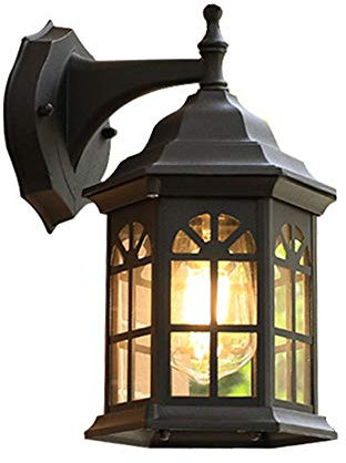 Mengjay Außenlampe Vintage schwarz Wandlampe Wasserdicht Aluminiumguss Aussenleuchte Retro E27 Landhaus Gartenlampe Hauseingang Hoflampe Eingangs Außen-Wandleuchte
